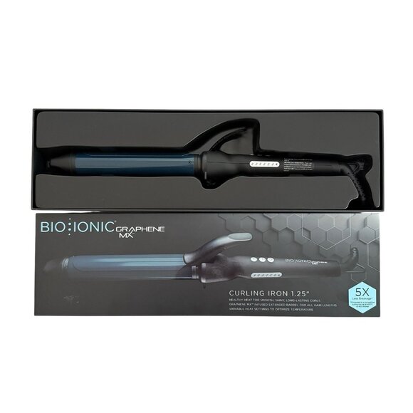 Bio Ionic Graphene MX Curling Iron 1.25 inch Long Barrel Styling Curler - Picture 1 of 7